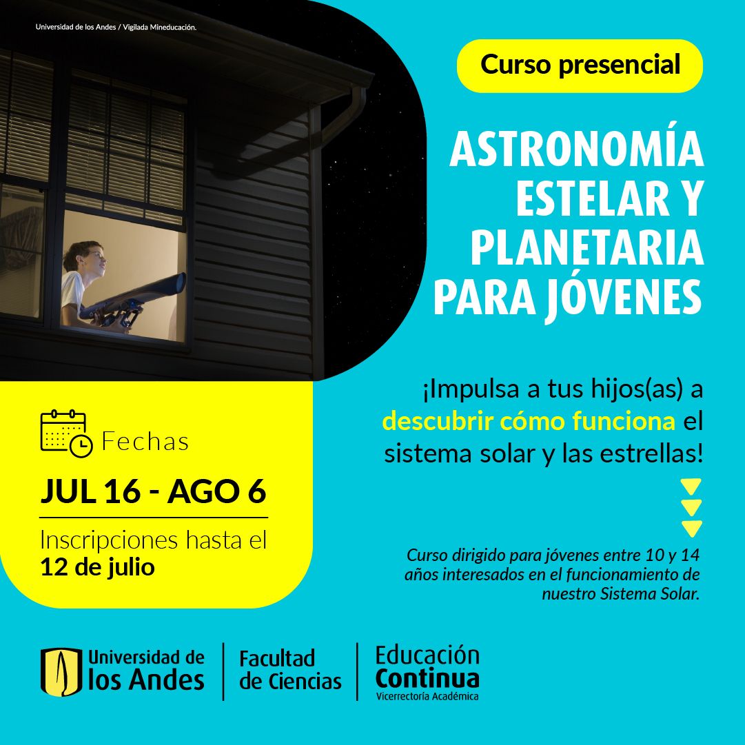 Curso Educación Continua, Astronomía Estelar y Planetaria para Jóvenes